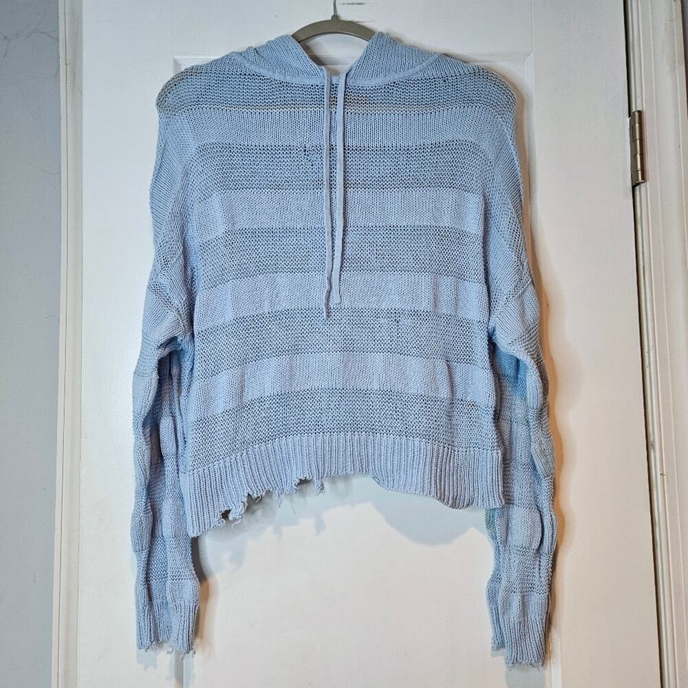 RtA Striped Distressed Hooded Sweater - Picture 2 of 8